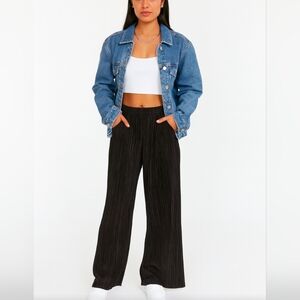 Bear Dance Wide Flare Leg Pull On Ribbed flowy boho pants lounge wear Sz M/L